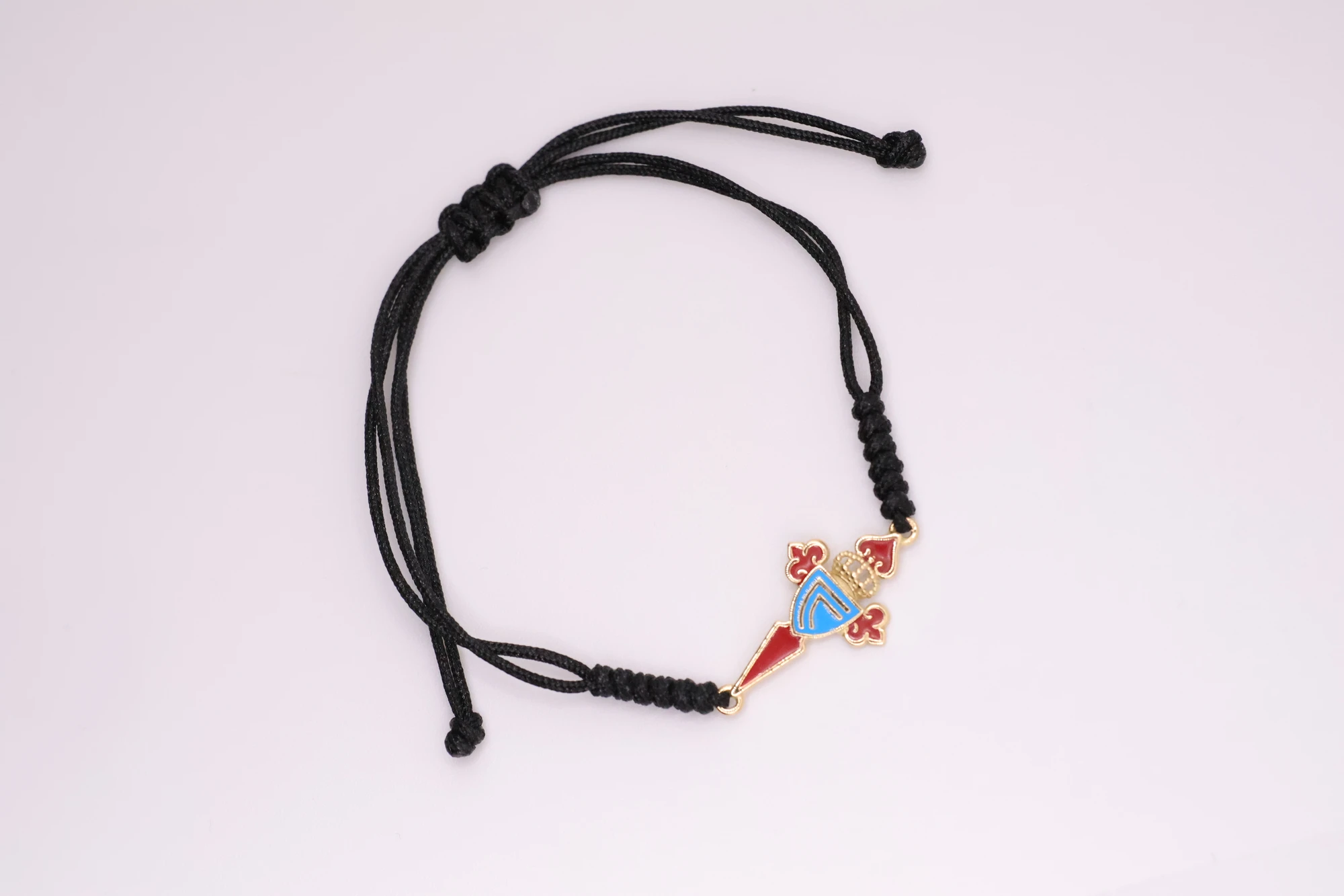 Joyeria Suiza Celta Pulsera Celeste Macramé · Oro amarillo y esmalte