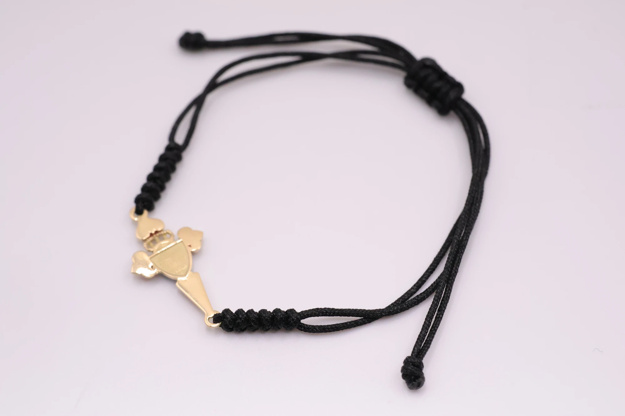 Joyeria Suiza Celta Pulsera Celeste Macramé · Oro amarillo y esmalte