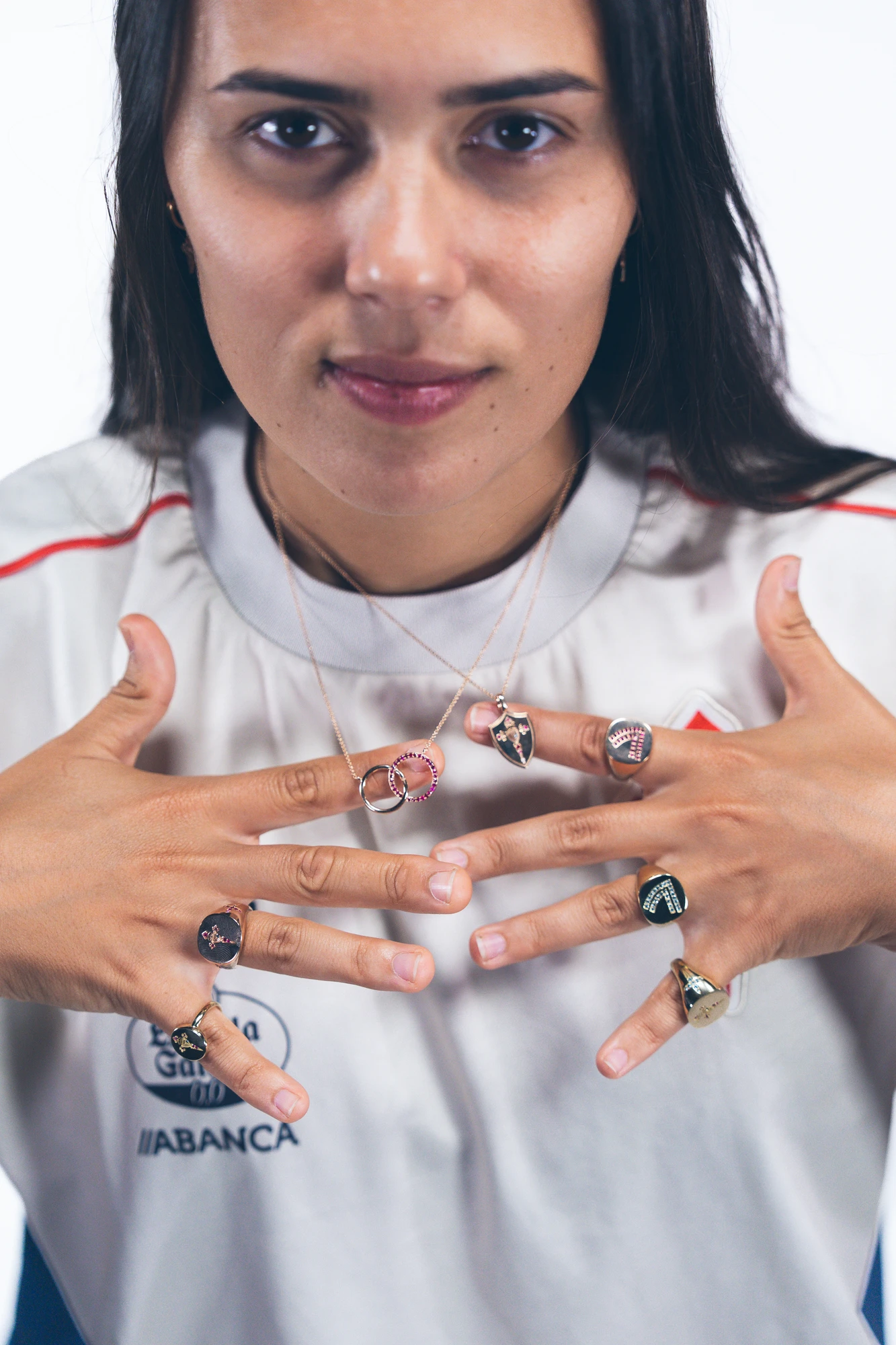 Joyeria Suiza Celta Colgante Irmandade · Oro rosa y rubíes