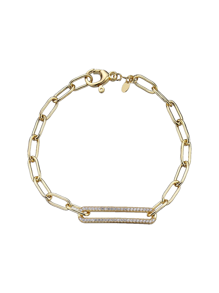 Duran Exquse Duran Exquse Links con detalle de eslabon alargado oversize con pave