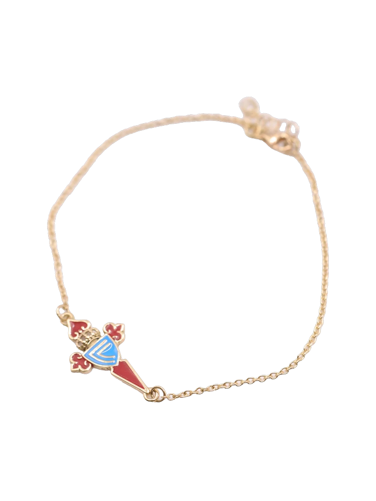 Joyeria Suiza Celta Pulsera Celeste Malla Forzada · Oro amarillo y esmalte