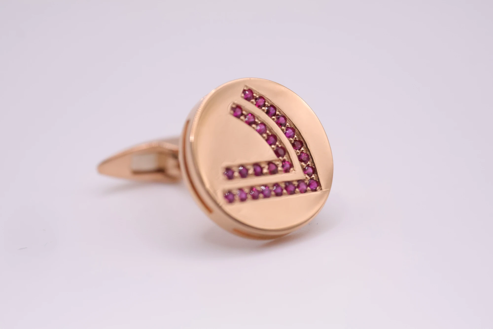 Joyeria Suiza Celta Gemelos Afouteza · Oro rosa y rubíes