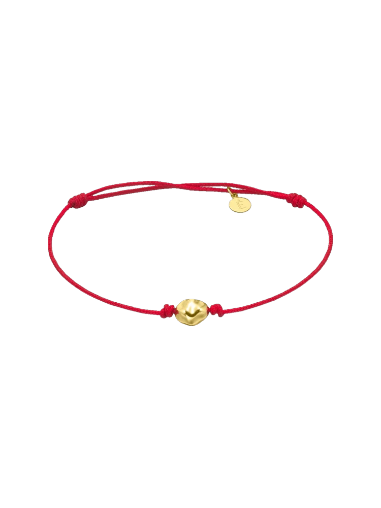 Le Carre Le Carre Plain Gold Pepita Macramé Red