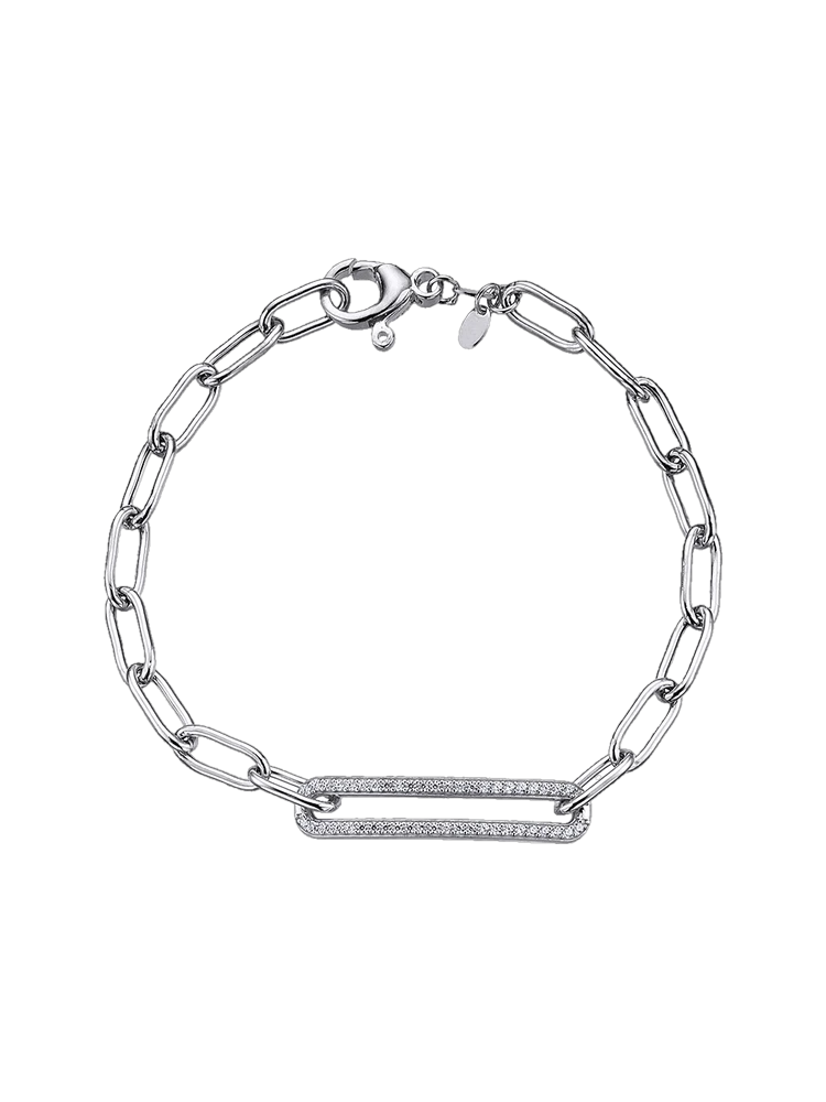 Duran Exquse Duran Exquse Links con detalle de eslabon alargado oversize con pave