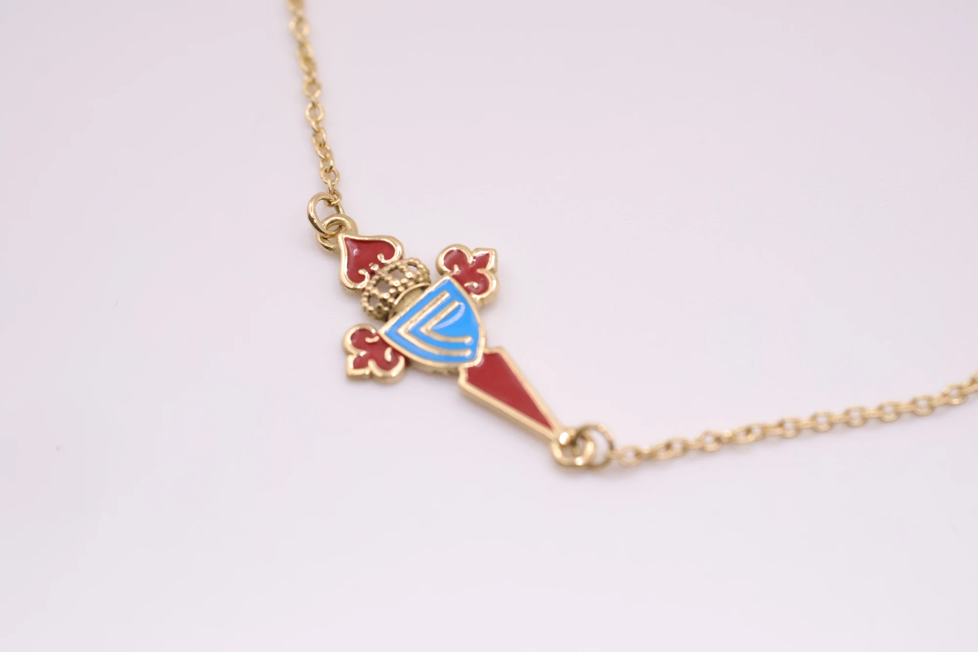Joyeria Suiza Celta Pulsera Celeste Malla Forzada · Oro amarillo y esmalte