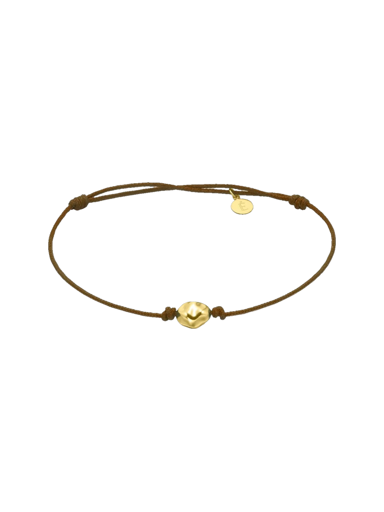 Le Carre Le Carre Plain Gold Pepita Macramé Chocolate