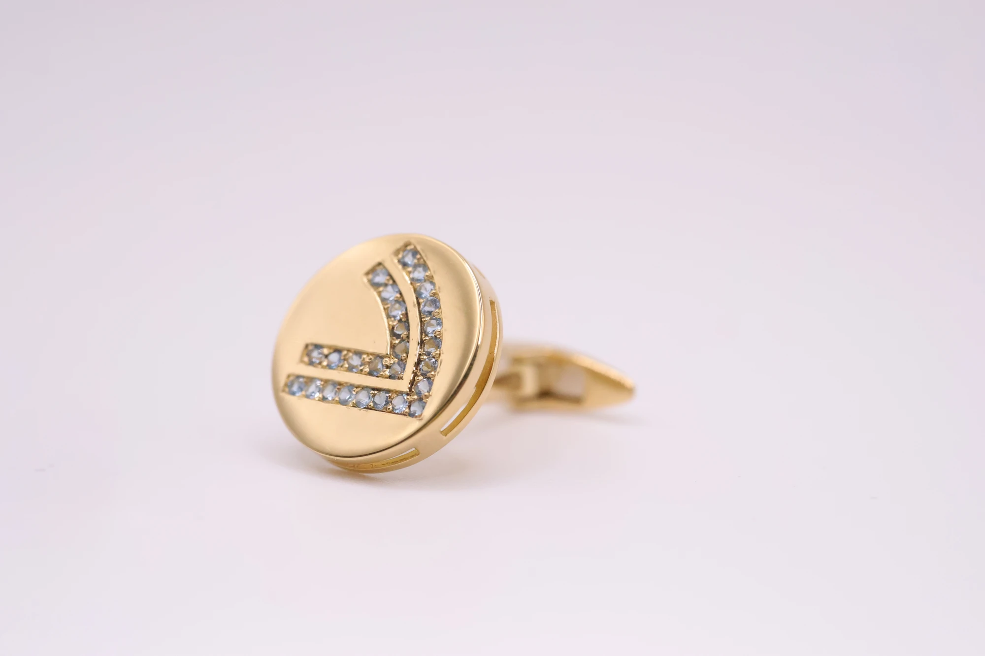 Joyeria Suiza Celta Gemelos Afouteza · Oro amarillo y aguamarinas