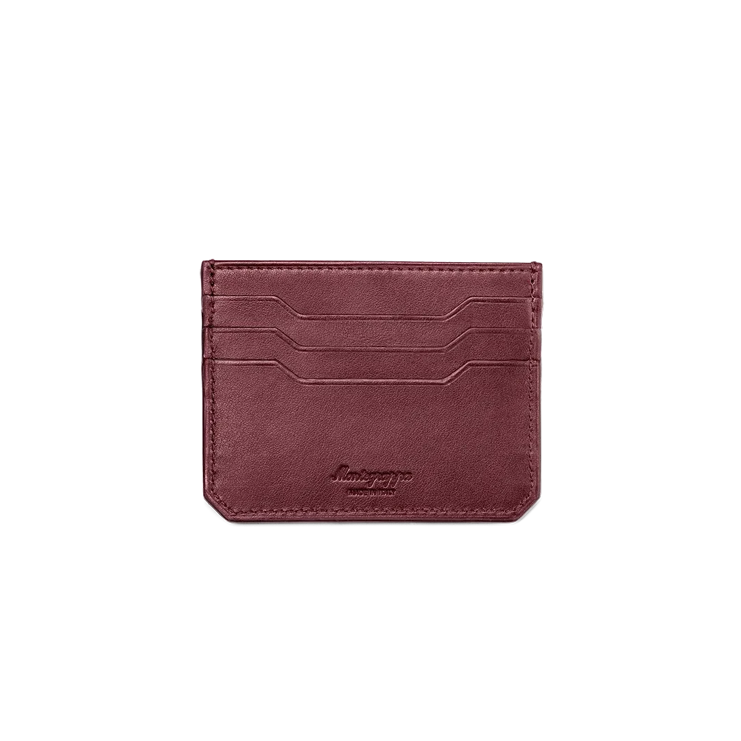 Montegrappa Signet Series Small Credit Card Holder, 3+3 CC, Bordeaux