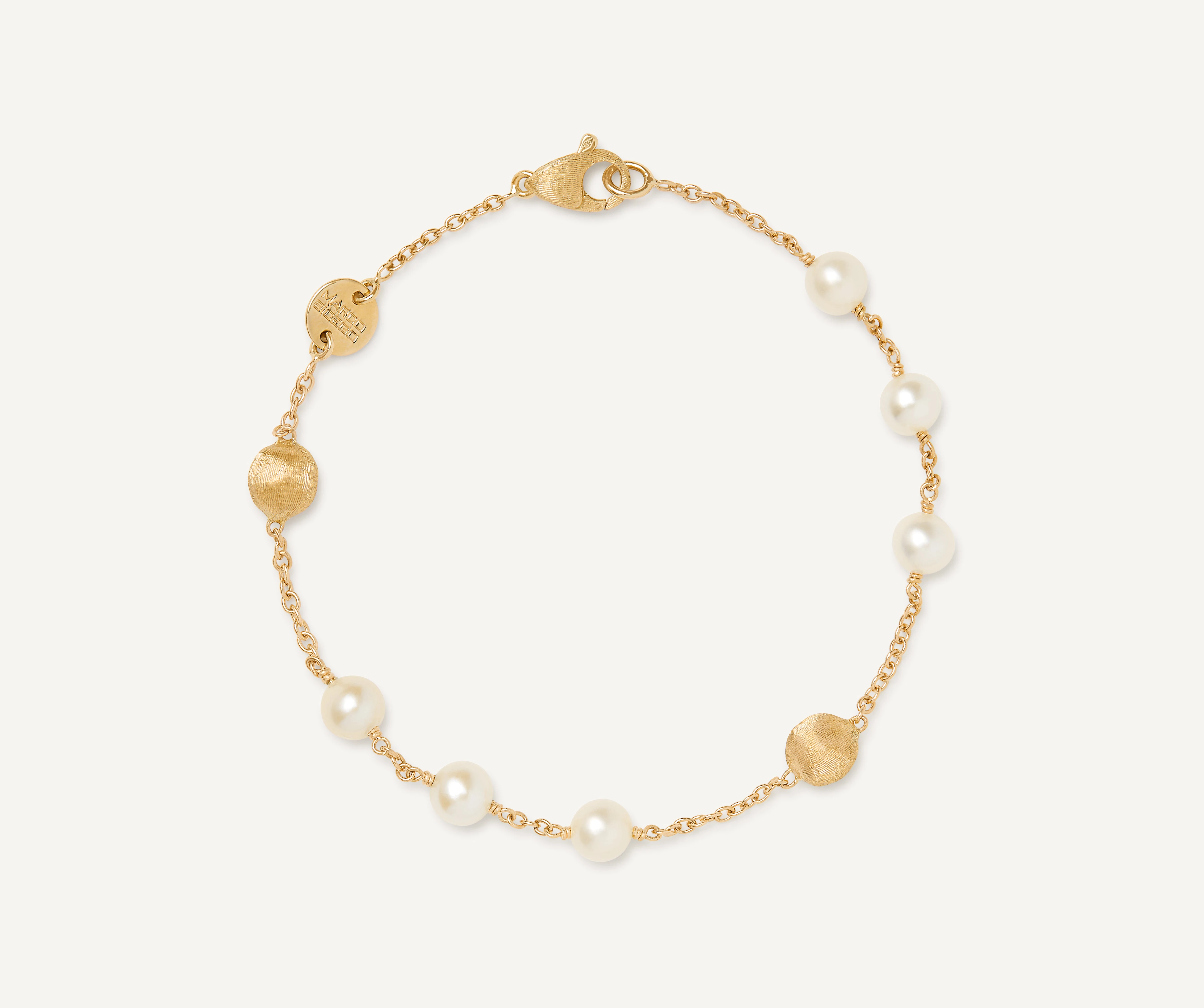 Marco Bicego Africa Gemstones 18kt yellow gold bracelet with white pearls