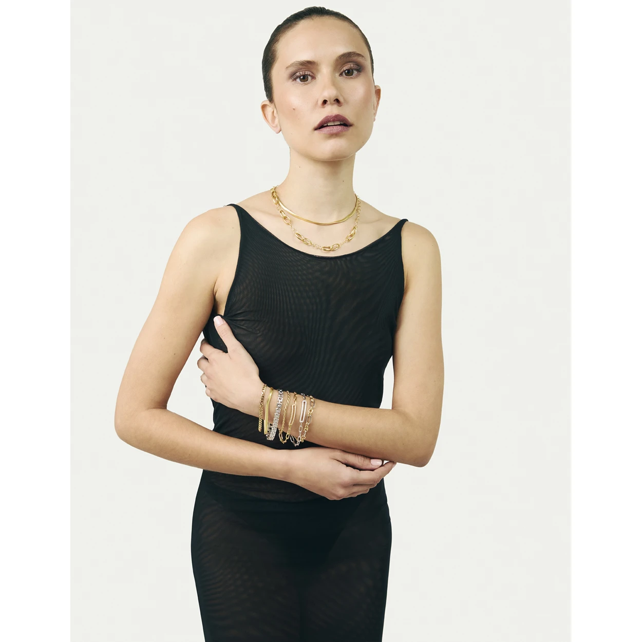 Duran Exquse Links con detalle de eslabon alargado oversize con pave