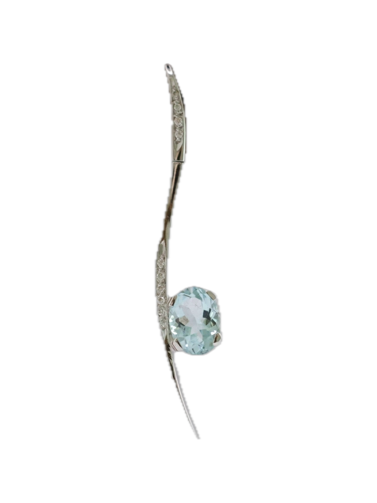 Joyeria Suiza Joyeria Suiza Pendientes largos oro blanco con cristal
